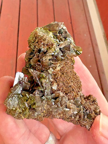 Axinite crystals matrix - axinite,